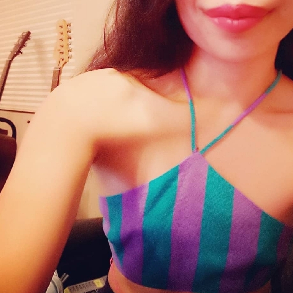 Vtg Y2k Crop Top Small Britney Vibes Green Purple Striped Halter Storee